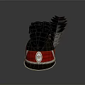 Stylish Black Red Storage Box With Decorative Badge And Top Paper Stack