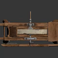 Traditional Wooden Manual Grindstone Tool With Stable Wooden Stand And Round Grinding Wheel