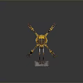 Yellow Multi Legged Industrial Mechanical Equipment Featuring Front Loading Bucket