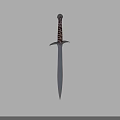 Detailed Medieval Sword 3D Model With Silver Blade And Ornate Hilt Design