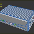 White Striped Mini Desktop PC Featuring Multiple Ports And Compact Design