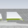 Linear landscape gallery landscape bench 3d model