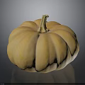 Decorative Orange Pumpkin With Round Smooth Surface And Golden Stem For Home Living