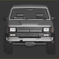 Classic Silver Square Body SUV With Off Road Tires And Shiny Exterior