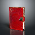 Red Leather Notebook With Embossed Pattern And Decorative Clasp For Daily Use 3d model