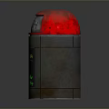 Biotic Banana Recycling Trash Bin With Push Red Lid And Banana Skin Label Design