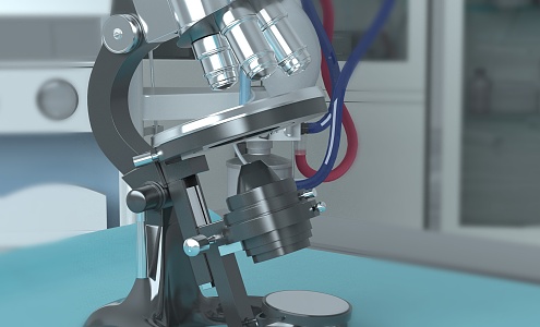 modern microscope 3d model