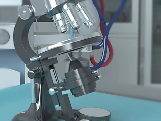 modern microscope 3d model