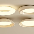 Modern Ceiling Lights With Various Round Shapes Illuminated In White Design 3d model