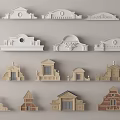 Architectural Components With Various Decorative Styles Ornate Details And Different Design Shapes 3d model