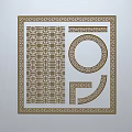Chinese-style window grilles line silhouette pane window sill border engraved window edge strip construction 3d model