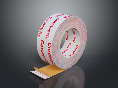 Conrofix White Double Sided Tape With Red Text For Daily Household Use 3d model