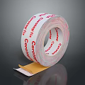 Conrofix White Double Sided Tape With Red Text For Daily Household Use 3d model