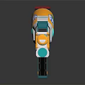 Colorful Toy Gun With Vibrant Yellow White Blue Design And Playful Features