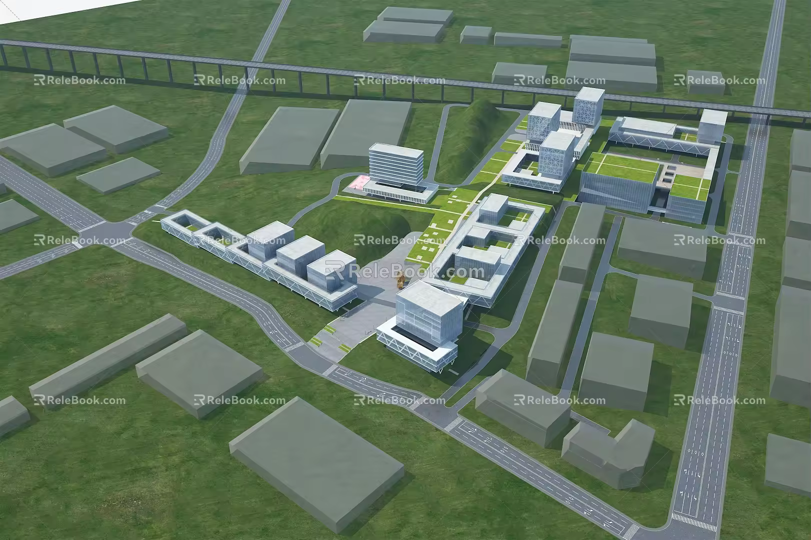 Modern Aerial View Planning 3d model