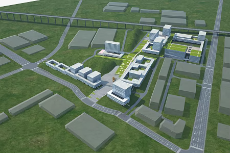 Modern Aerial View Planning 3d model