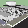 Modern Museum Building Architectural Design With Multiple Structures Flat Roof Steps And Outdoor Space