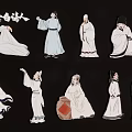 Artistic Traditional Chinese Ancient Literati Figure Hanging Decorations For Home Decor