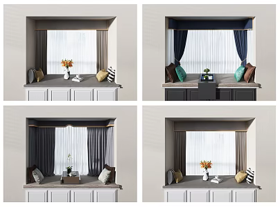 Modern Bay Window Floating Platform Bay Window Combination 3d model