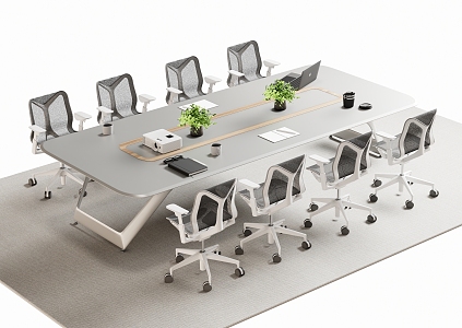 Modern Meeting Table and Chair Office Desk and Chair 3d model