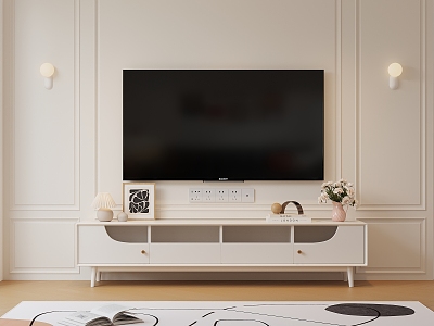 Cream wind TV cabinet TV cabinet model