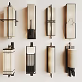 Modern Wall Lamps With Sleek Metal Frames And Various Design Styles 3d model