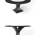 Modern Dining Tables With Marble Tabletops And Black Bases In Round And Rectangular Shapes 3d model