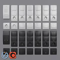 White And Black Electrical Switches And Sockets With Various Designs And Types