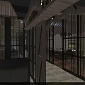 Elegant Modern Restaurant Open Space With Wooden Decor Glass Partitions Long Tables And Pendant Lights