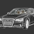 Black Audi Luxury Sedan With Sleek Design Front Grille And Modern Headlights