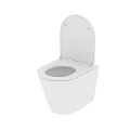 Modern White Toilet with Open Lid and Sleek Clean Design for Contemporary Bathroom
