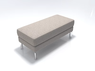Modern Beige Fabric Double Sofa With Stylish Metal Legs And Comfortable Design 3d model