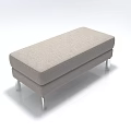 Modern Beige Fabric Double Sofa With Stylish Metal Legs And Comfortable Design