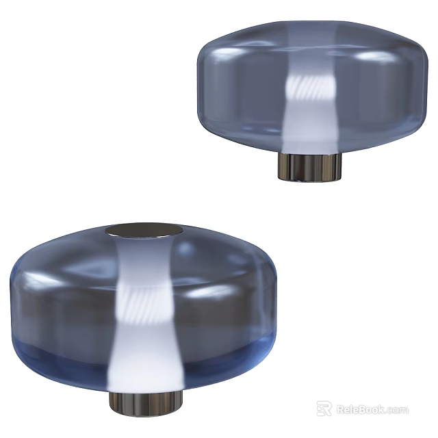 Modern Blue Table Lamp With Smooth Glossy Surface And Elegant Stable Base Design 3d model 