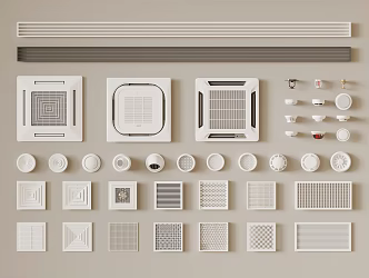 Modern air conditioner air outlet air outlet spray 3d model