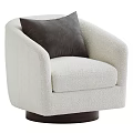 Modern Brown Single Chair With Dark Cushion Swivel Base Design