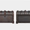 Vintage Wooden Chests With Decorative Metal Clasps And Intricate Carvings