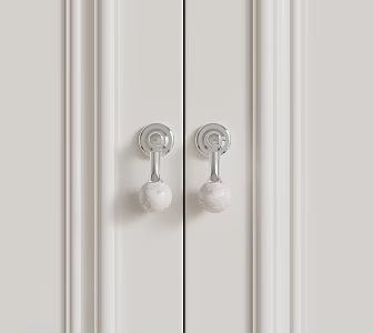 French Cream Wind Cabinet Door Handle Pendant Handle Small Handle 3d model