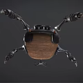 Steampunk Mechanical Spider With Wooden Body Metal Legs And Large Eyes