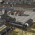 Traditional Ancient Architecture Cluster with Classic Tile Roofs and Sailing Ships by Coast