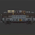 Vintage Mechanical Carriage with Metal Structure Crates and Lights