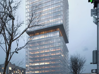 modern office building high-rise office building 3d model