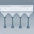 Gothic Style Decorative Architectural Structure With White Marble Top Arched Design And Four Columns 3d model