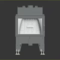 Industrial Gray Furnace With Transparent Observation Window Support Legs And White Foot Pads