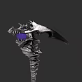 Intricate Mythical Weapon With Purple Gem And Bone Like Metallic Structure 3d model