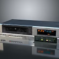 Retro Computer Peripheral Device With Silver Black Design Play Function LED Display And Control Buttons