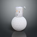 White Mechanical Device Featuring Spherical Base Geometric Pattern Surface And Antenna 3d model