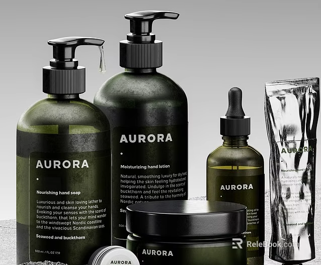 AURORA Brand Bathroom Accessories Bottles And Containers 3d model 