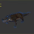 Realistic 3D Crocodile Model With Rough Skin And Spiked Back Open Mouth 3d model