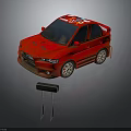 Red Stylish Sports Car With Mobil 1 Stickers Sporty Wheels And Rear Spoiler